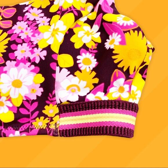 AERIE Bralette Swim Bikini Top Floral Scoop Neck 1970 Floral Style XXS NWOT - Picture 5 of 9